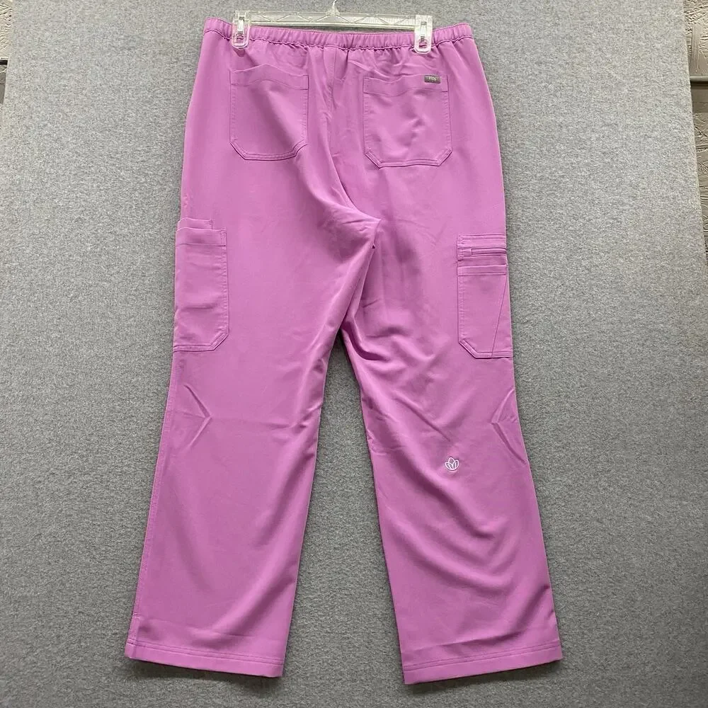 NWT FIGS Cairo Zip Fly Scrub Pants Mens Regular 2XL Pink Stretch Technical Cargo